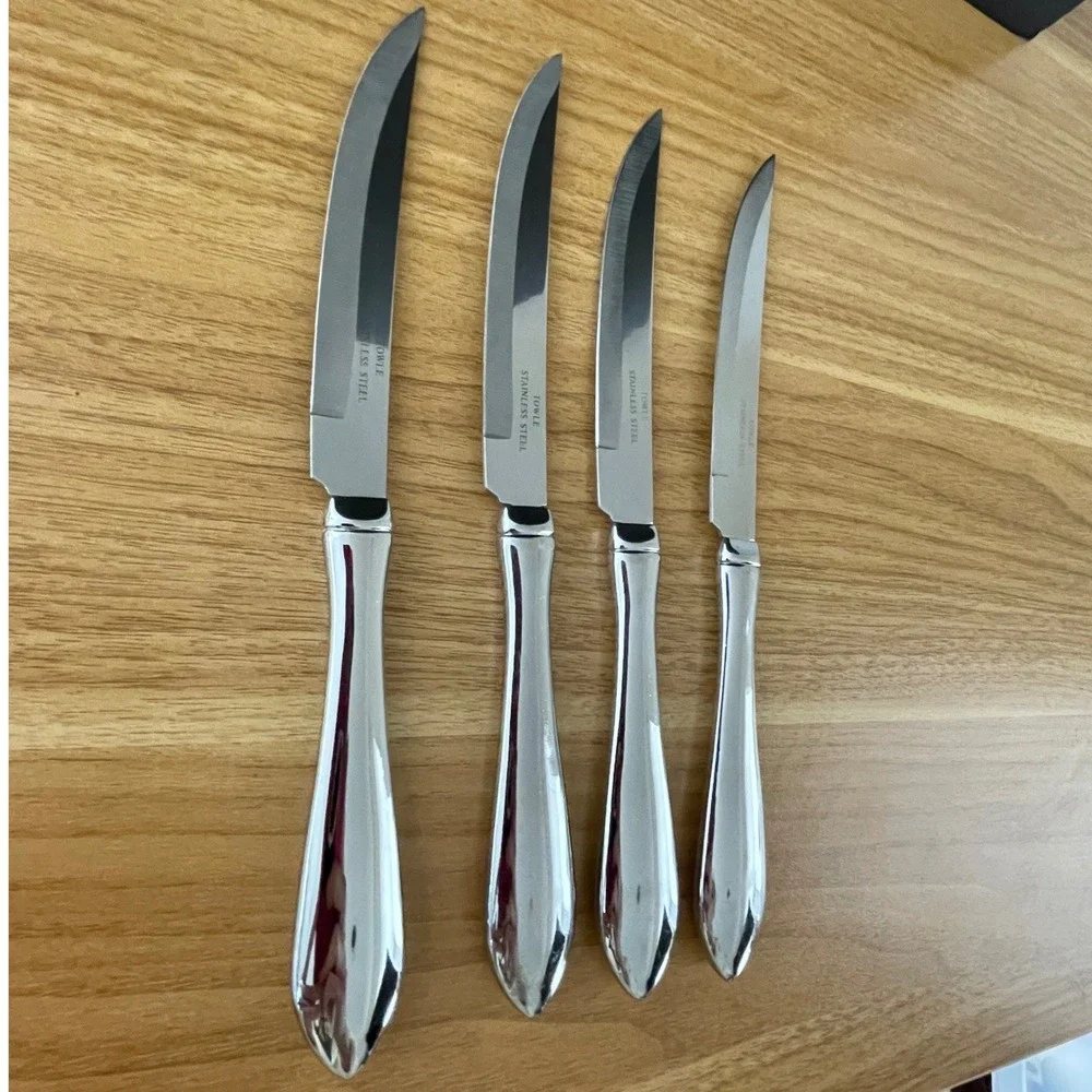 Towle George Washington Stainless Steel Steak Knife Set of 4 Pistol Grip Classic